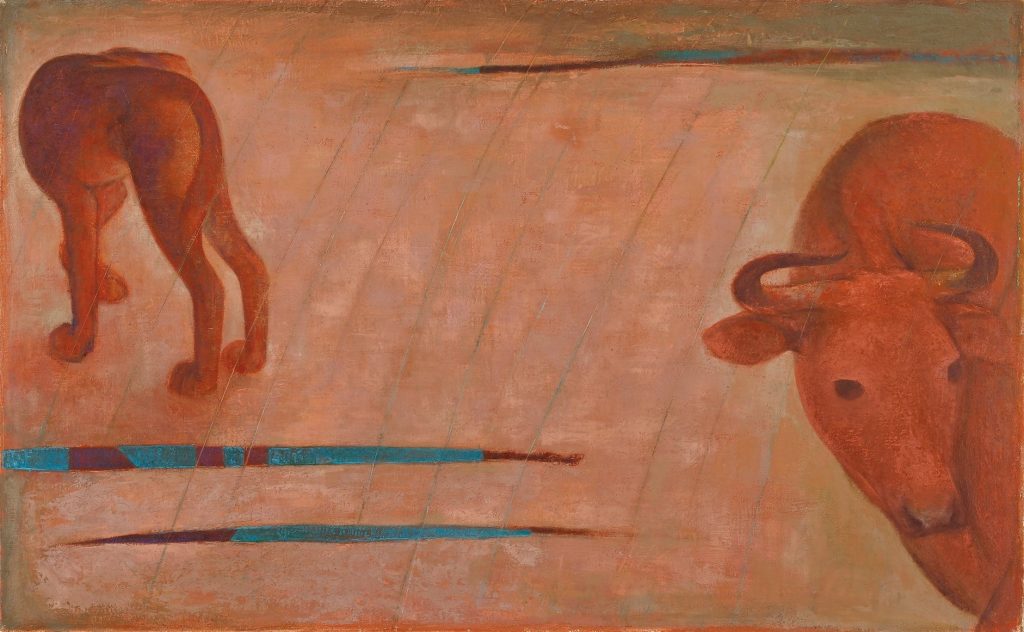 《雨〈牛〉》　1947年　油彩、カンヴァス　山口県立美術館蔵